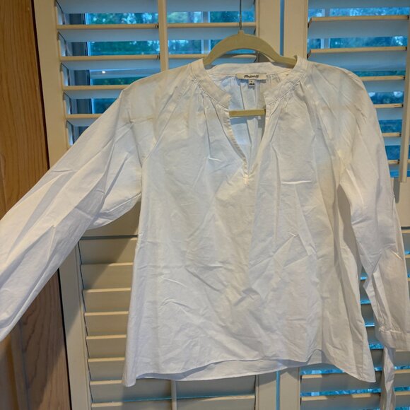 Madewell white blouse with tie sleeves - Picture 5 of 5
